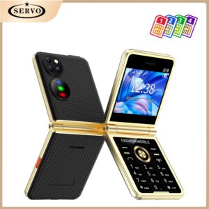 SERVO P21 Flimsy Flip Mobile Phone 4 SIM Card 2G GSM HD Camera Magic Voice Blacklist LED Flashlight Speed Dial Super Lightweight