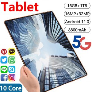 2023 New 10.36 inch Network Android 11.0 Tablet 16GB RAM 1TB ROM 16MP 32MP 10 Core 8800mAh tablet 4 5G Wifi Tablet