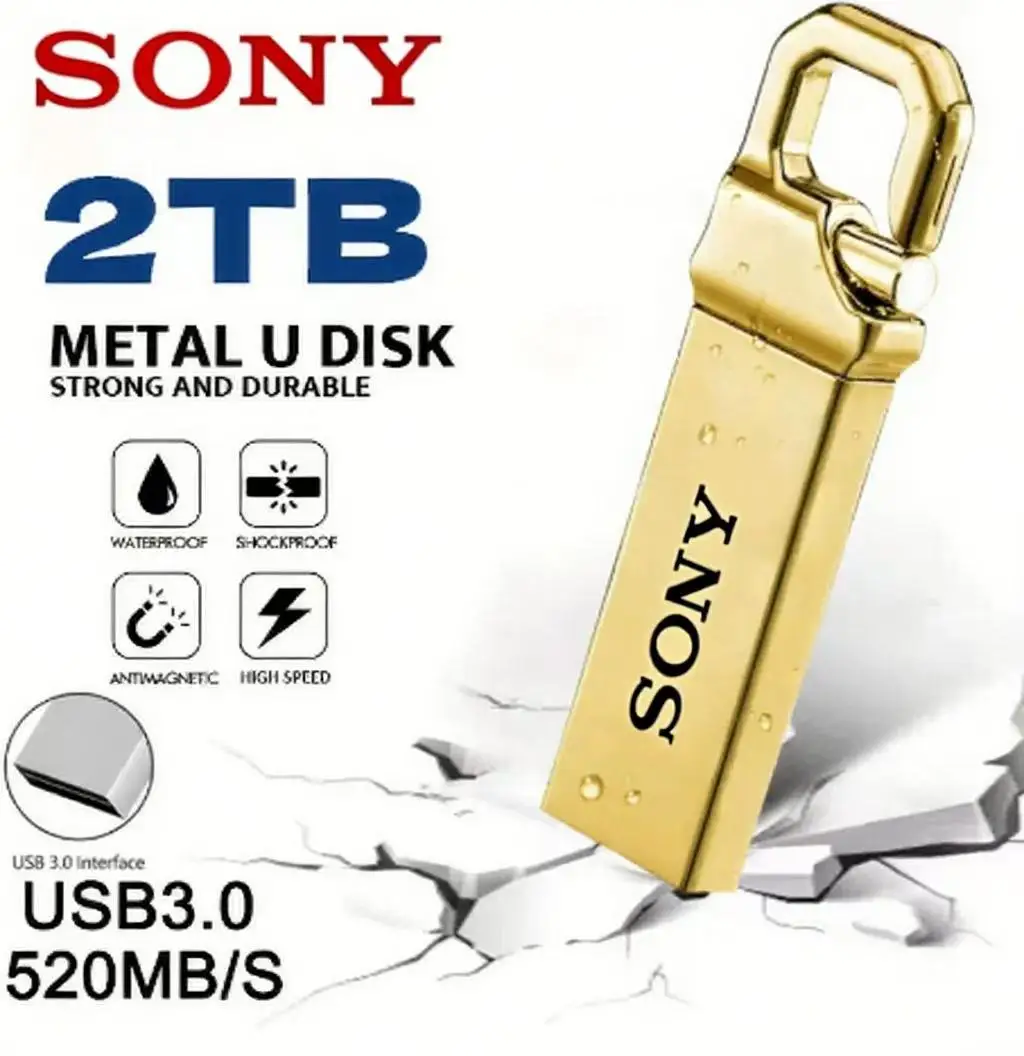 SONY 2TB 1TB Metal Flash Drive Super High Speed Transfer U Disk Drive Usb 3.2 Waterproof Type-C USB Memoria For Cellphone PC