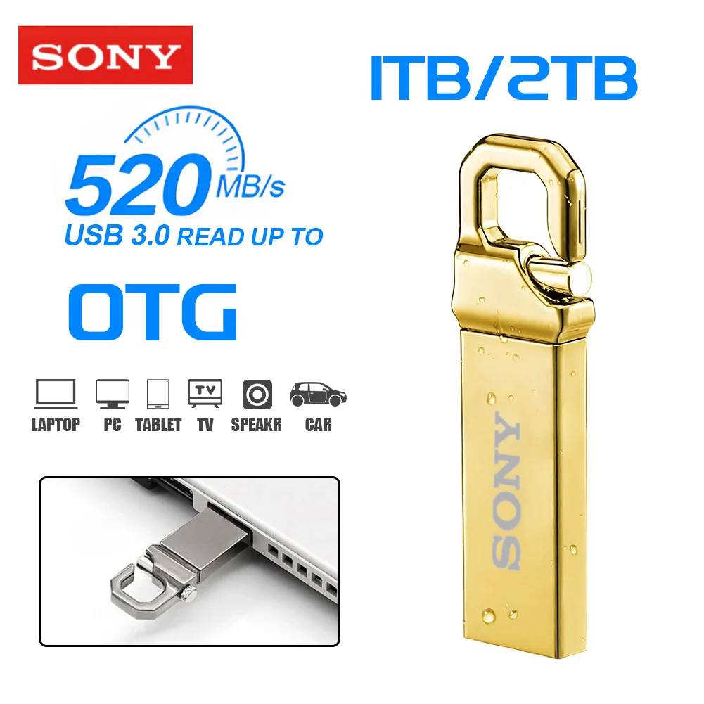 SONY 2TB 1TB Metal Flash Drive Super High Speed Transfer U Disk Drive Usb 3.2 Waterproof Type-C USB Memoria For Cellphone PC