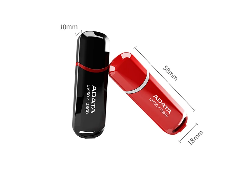 ADATA USB 3.2 Flash Drive UV150 Black and Red Pen Drive 32GB 64GB 128GB 256GB Genuine Memory Stick for Laptop and Desktop PC
