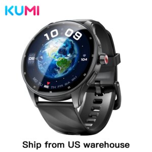 KUMI GW5 Pro Smartwatch 1.43" AMOLED IP68 Waterproof Bluetooth 5.2 Fitness Tracker Heart Rate Blood Oxygen Monitor