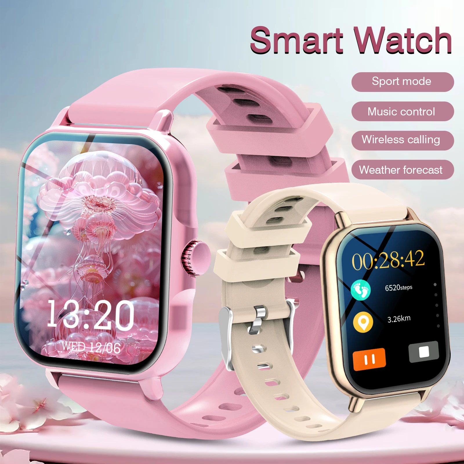Smart watch, for men and women, wireless calling, fitness tracker, 2.01 inch screen, sports smart watch