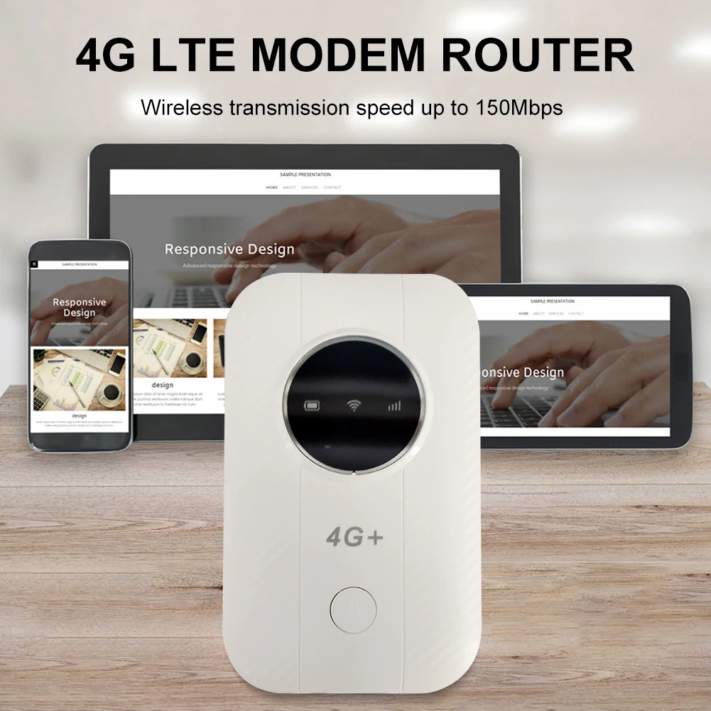 150Mbps 4G LTE Wireless Router Portable WiFi Hotspot 3600mAh Wide Coverage 4G Sim Card Pocket WiFi Router Wireless Modem