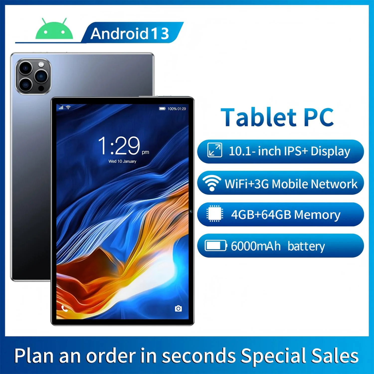 BDF Android 10.1 Inch Tablet Pc Google Play Octa Core Dual Cameras Dual SIM 3G Phone Call Tablets Bluetooth Wifi 4GB+ 64GB ROM BDF Android 10.1 Inch Tablet Pc Google Play Octa Core Dual Cameras Dual SIM 3G Phone Call Tablets Bluetooth Wifi 4GB+ 64GB ROM