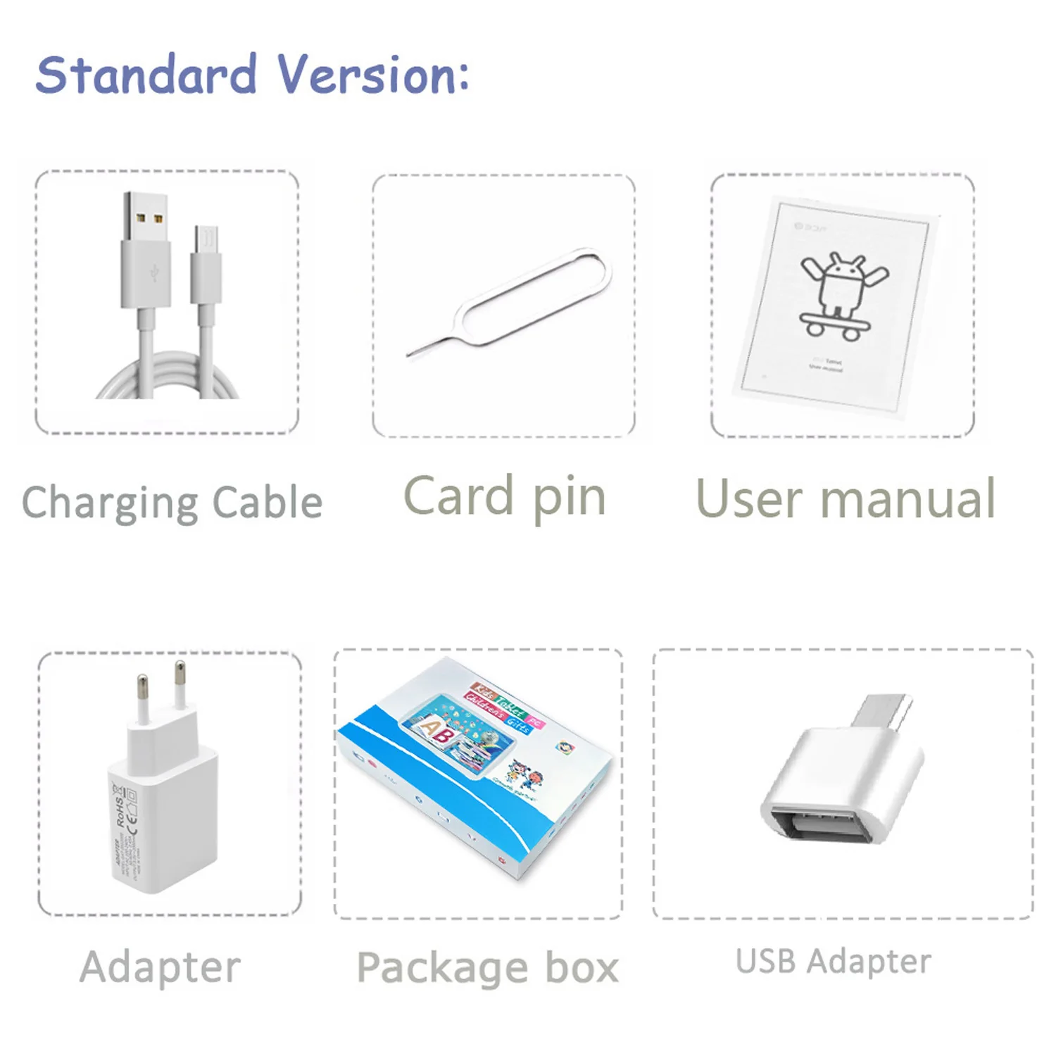 7 Inch Kids Tablet PC with Android 13 Quad Core 4GB RAM 64GB ROM Educational Learning Children's Favorite Cheap Simple Design