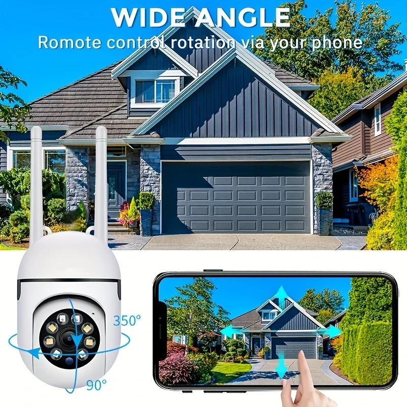 2PC Ease Life APP Wireless 1080P HD Indoor/Outdoor WiFi Security Camera, Color Night Vision, 2-Way Audio, 360° Pan/Tilt/Zoom, Mo
