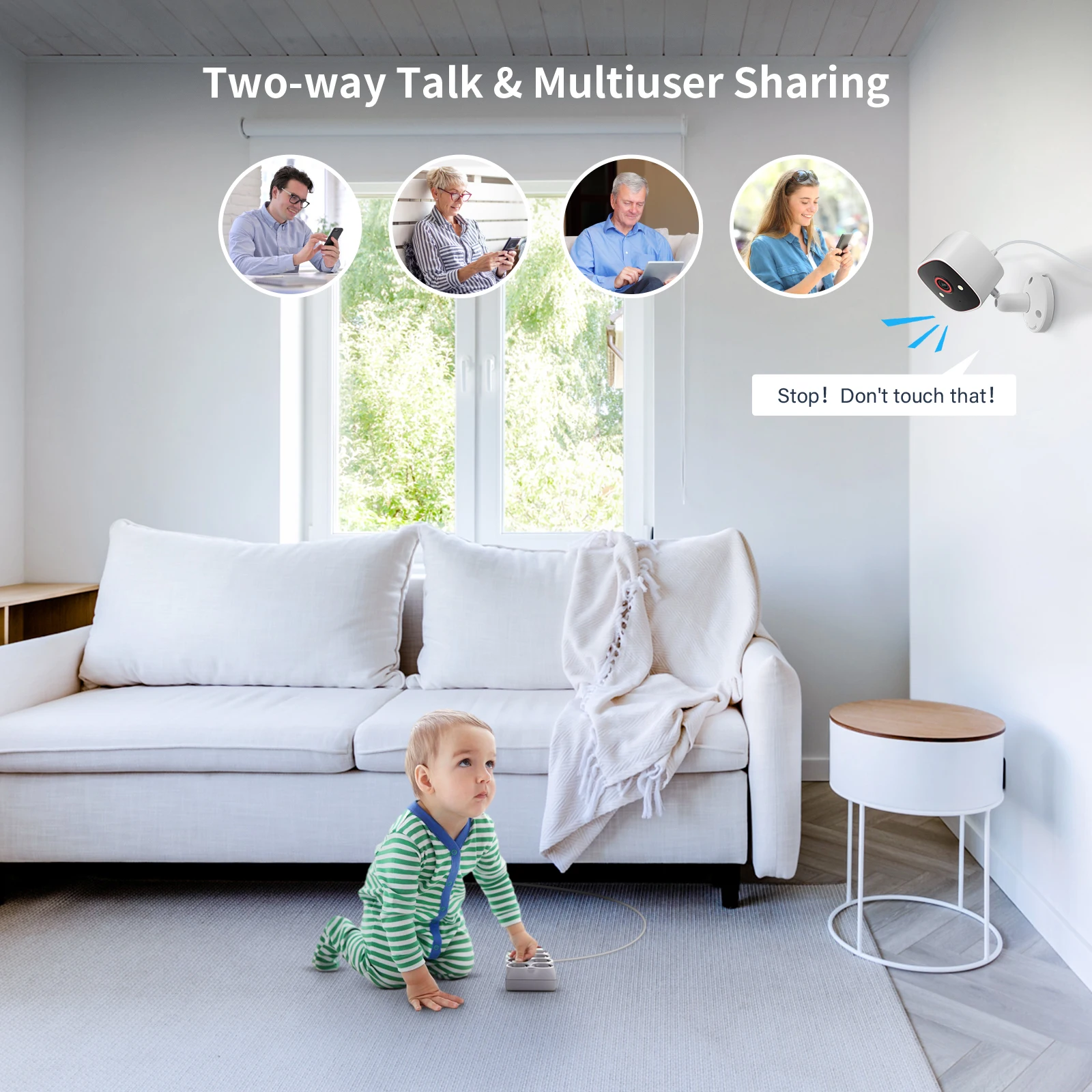 Jennov Outdoor/Indoor Security Cameras 5Ghz/2.4Ghz, 2K HD Wireless WiFi/Pet Dog Cat Baby Monitor Camera for Home Security IP66 - Image 5