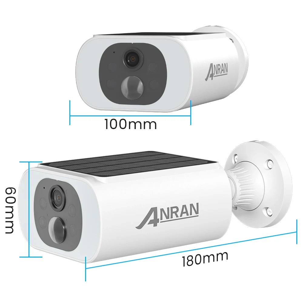ANRAN 2K Solar Security Camera 3MP Outdoor Wireless 2.4G WIFI Camera Battery Camera Floodlight Color Night Vision Can't Add NVR