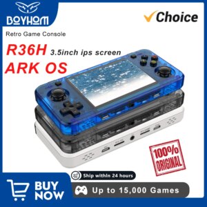 BOYHOM R36H Dual-RAM & Genuine Linux ARKOS Retro Handheld Classic Game Consoles 3.5 inch IPS Screen Portable Video Player