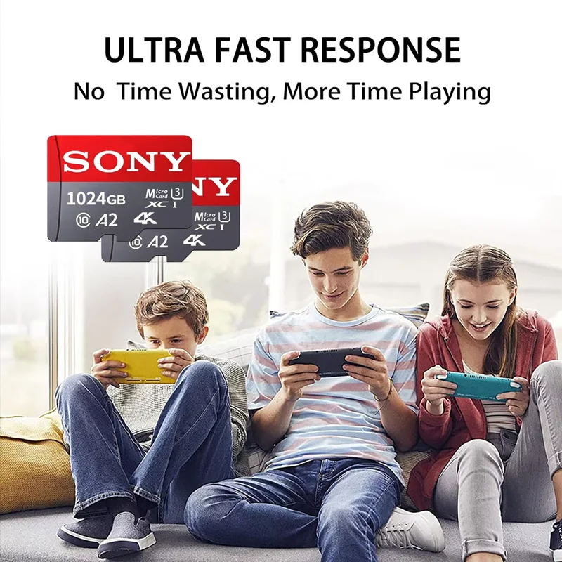 Sony High Speed 2TB 1TB Micro SD Card For DJI Drones Phone PS4 Nintendo Switch Class 10 Memory Storage TF Card 512GB 256GB