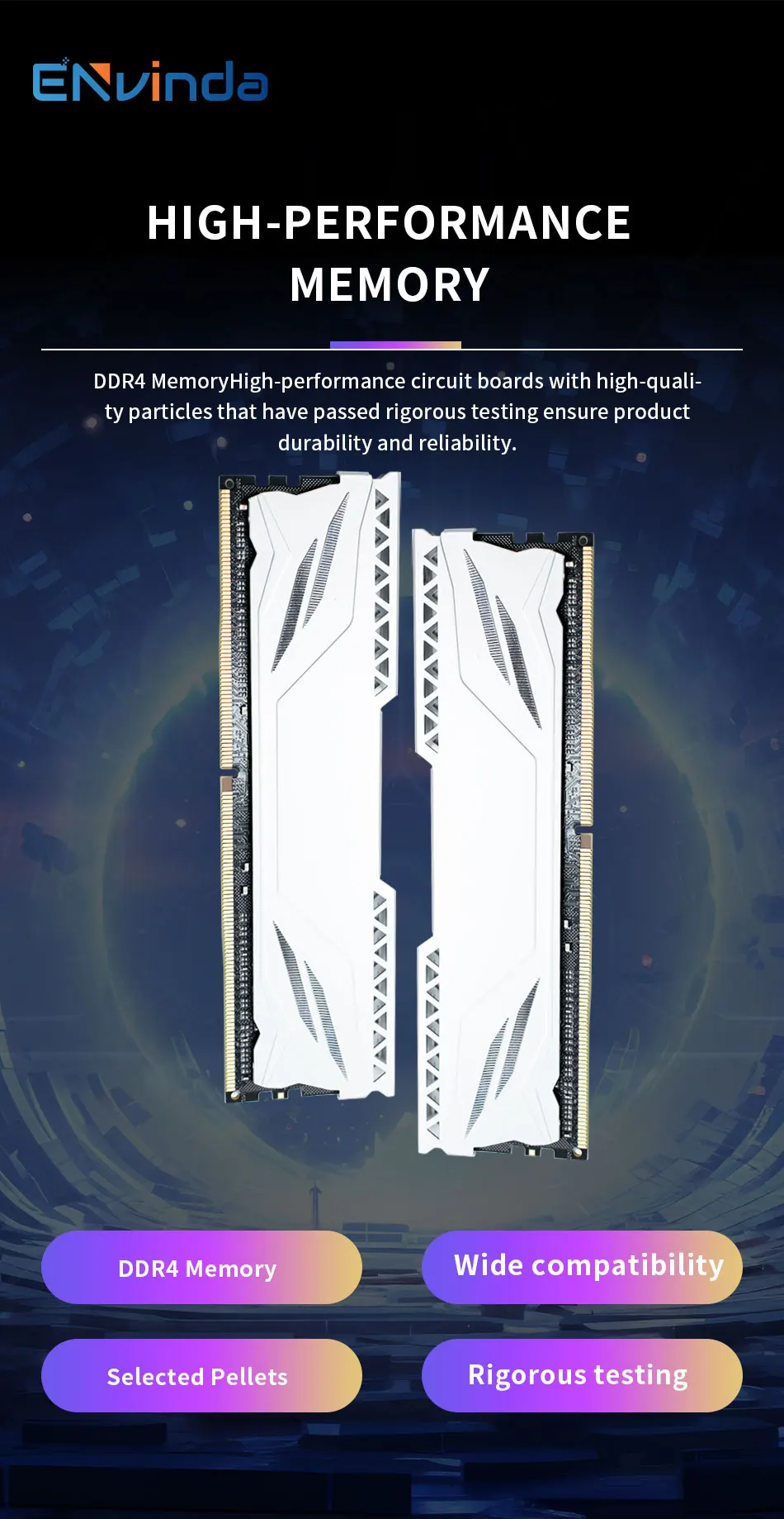 ENVINDA Memoria Ram DDR4 8gb 16gb 2666mhz 3200mhz DDR4 Desktop Memory 288pin Udimm XMP2.0 Heatsink for Motherboar