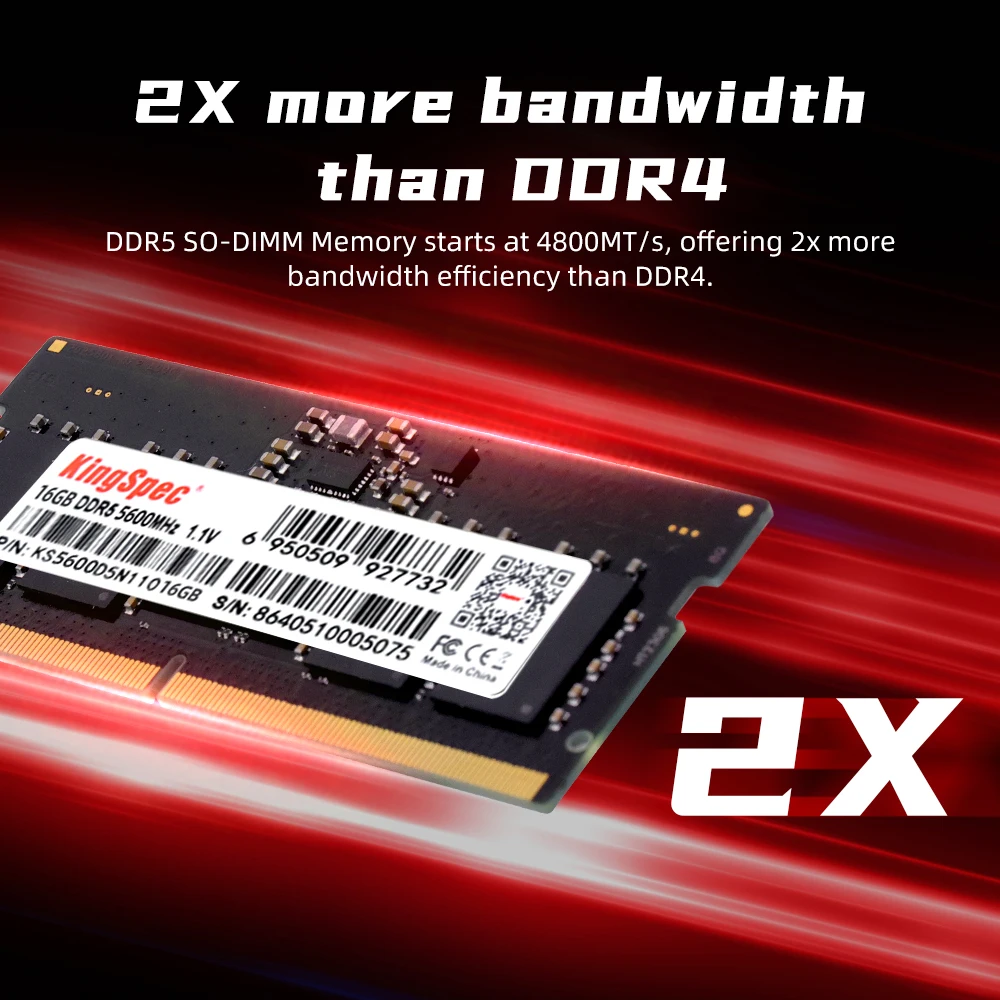KingSpec DDR5 4800MHz 5600MHz Memory Ram DDR4 8GB 16GB 3200MHz SODIMM Memoria 4gb Notebook 3200 mhz Memoria Module for Laptop