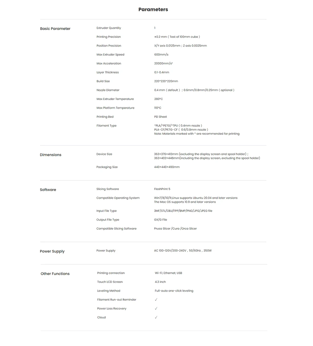 Flashforge Adventurer 5M 3d Printer High Speed Full-auto Leveling Direct Extruder Flexible PEI Plate Power Loss Recovery Flashforge Adventurer 5M 3d Printer High Speed Full-auto Leveling Direct Extruder Flexible PEI Plate Power Loss Recovery