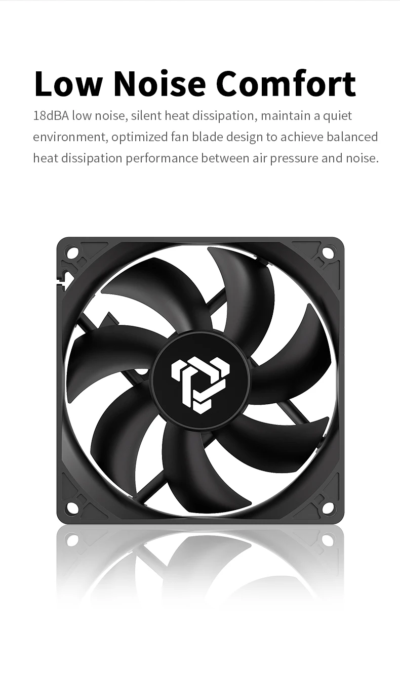 Teucer 9225 9cm 1300rpm PC Case Fan MAX 18 dBA Quiet Desktop Computer Chassis Cooling Fan 12V 3Pin and Large 4Pin Power Supply