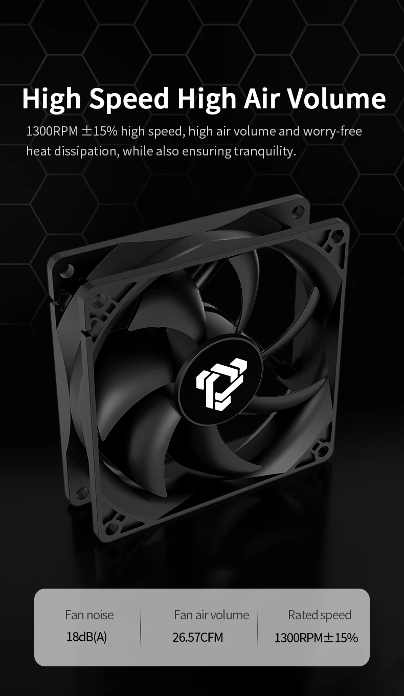 Teucer 9225 9cm 1300rpm PC Case Fan MAX 18 dBA Quiet Desktop Computer Chassis Cooling Fan 12V 3Pin and Large 4Pin Power Supply