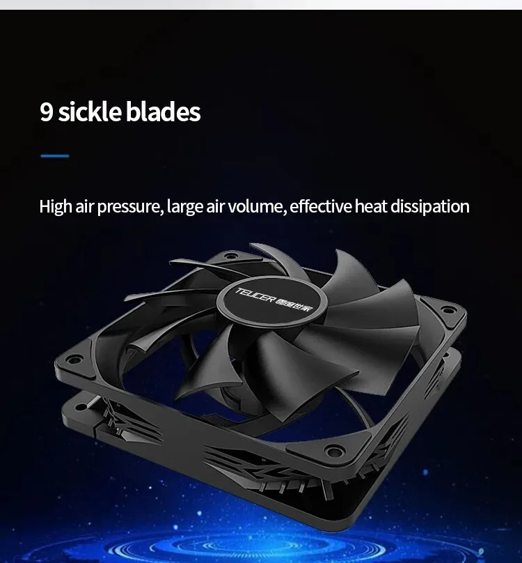 Teucer 12cm Chassis Fan PWM Control 1800rpm Silent Computer Case CPU Cooler Heatsink Ventilador Water Radiator 120mm Cooling Fan