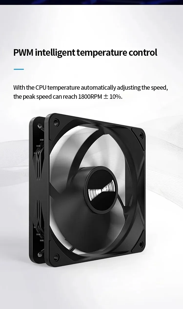 Teucer 12cm Chassis Fan PWM Control 1800rpm Silent Computer Case CPU Cooler Heatsink Ventilador Water Radiator 120mm Cooling Fan