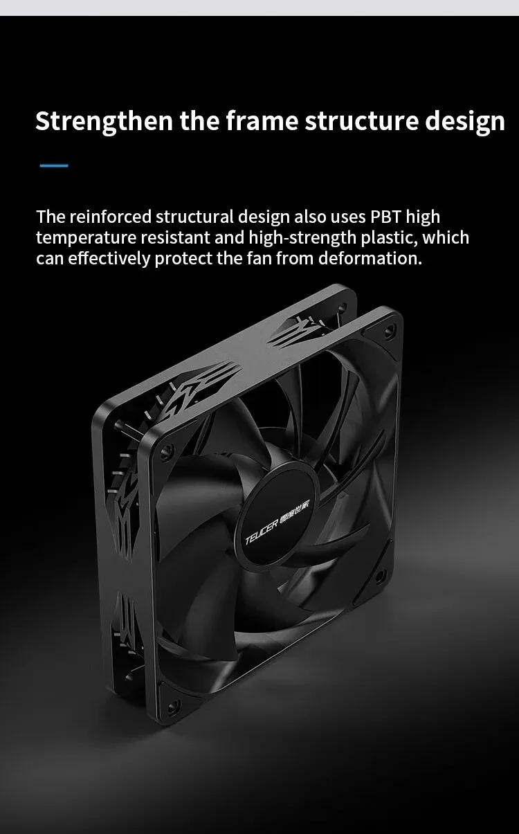 Teucer 12cm Chassis Fan PWM Control 1800rpm Silent Computer Case CPU Cooler Heatsink Ventilador Water Radiator 120mm Cooling Fan