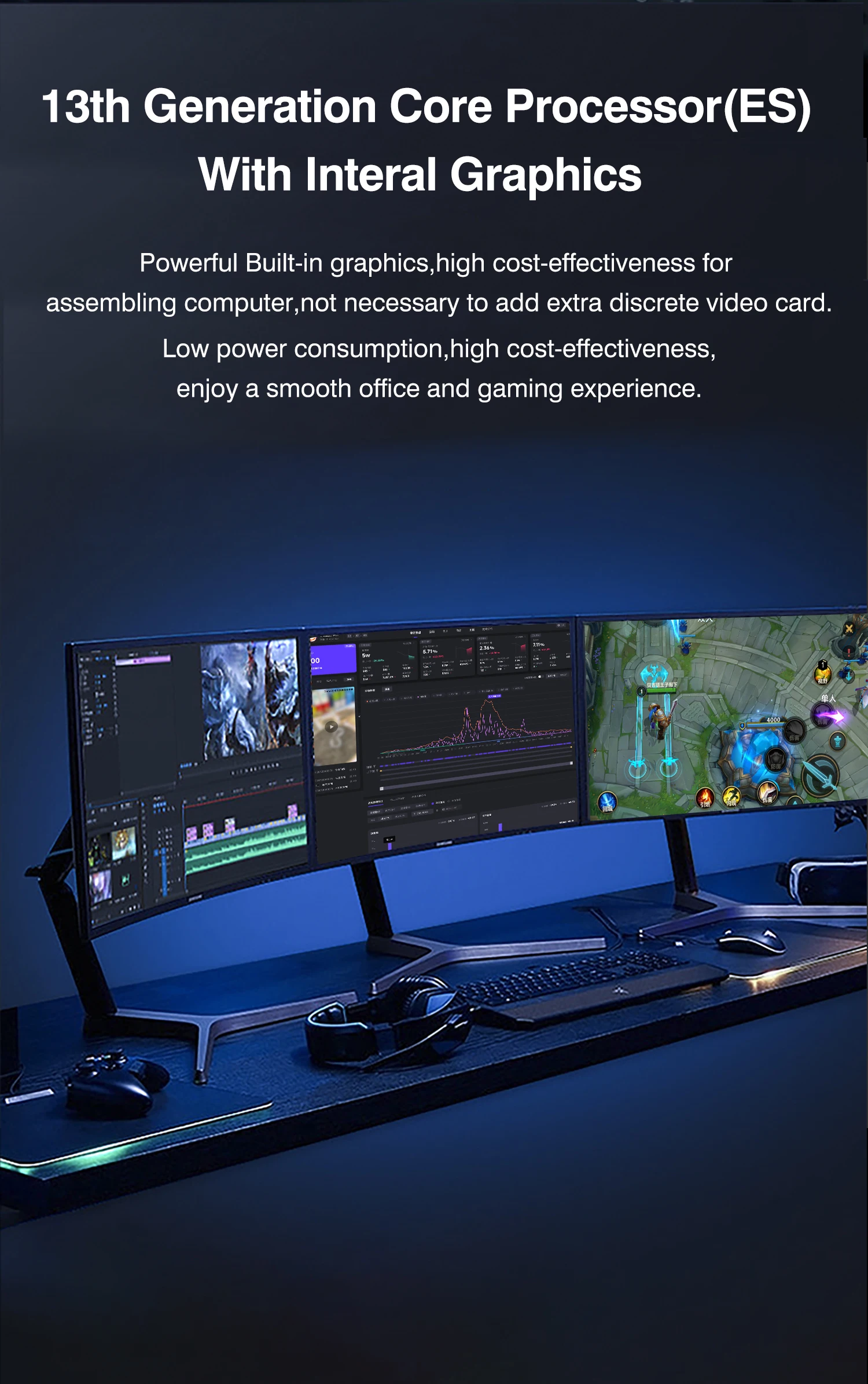 M-ATX 13th Gen Interposer Kit Q1J2(i7 ES 0000)Integrated CPU Motherboard Combo LGA115X 14C20T 24MB DDR4 RAM PCIE4.0X4 placa mãe