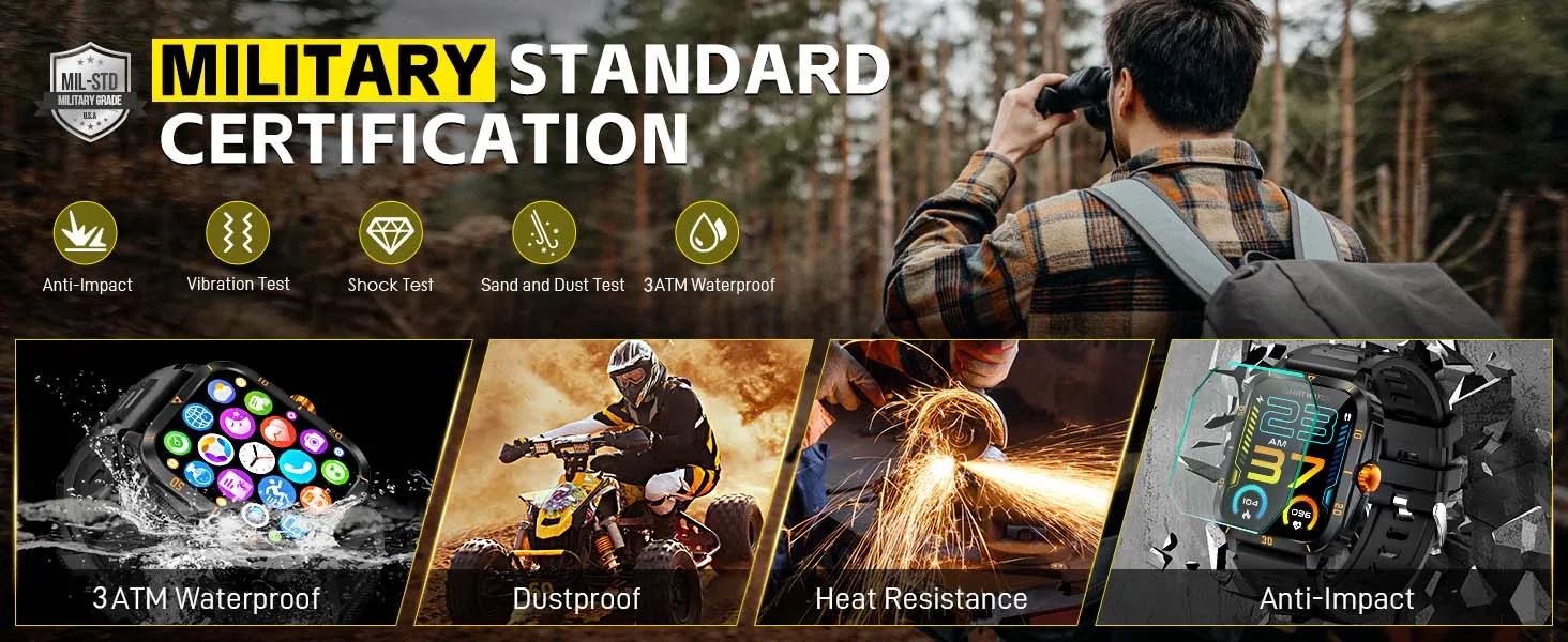 EIGIIS Smart Watch 3ATM Waterproof 1.96