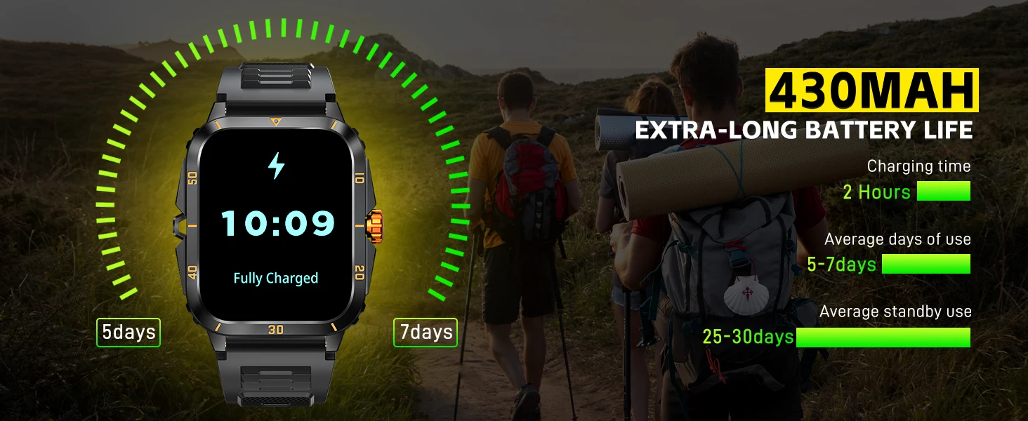 EIGIIS Smart Watch 3ATM Waterproof 1.96