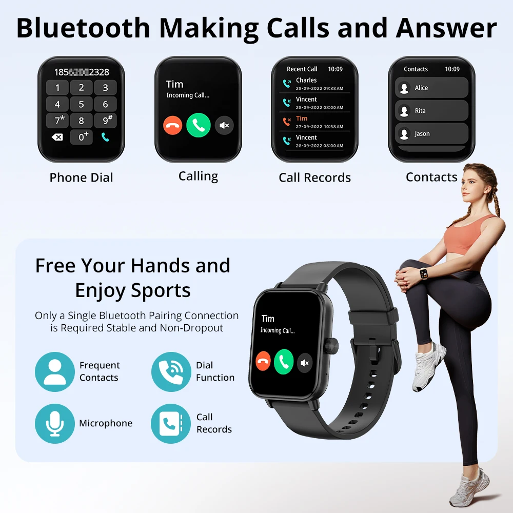 COLMI Voice Calling Smartwatch Men 24H Health Monitor 100+ Sports Modes, Bluetooth Smart Watch Women 1.9 inch Display - Image 3