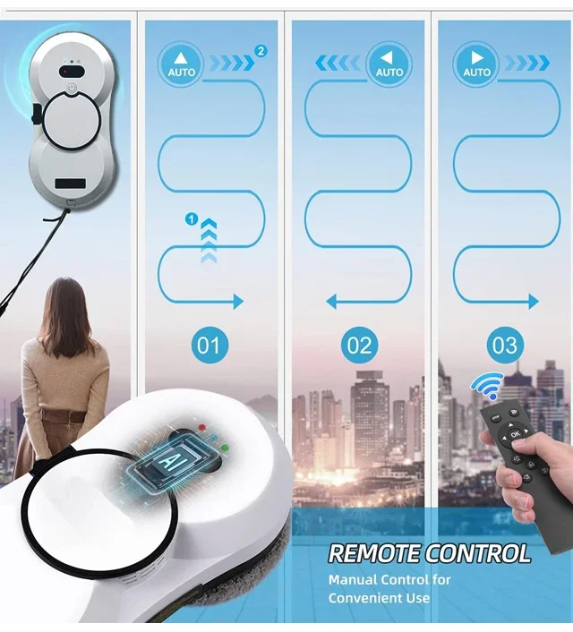 UPS System Robot Window Cleaner Vacuum Smart Home Appliance Auto Clean Glass Windows Washer Window Washing Electric Floor Mops