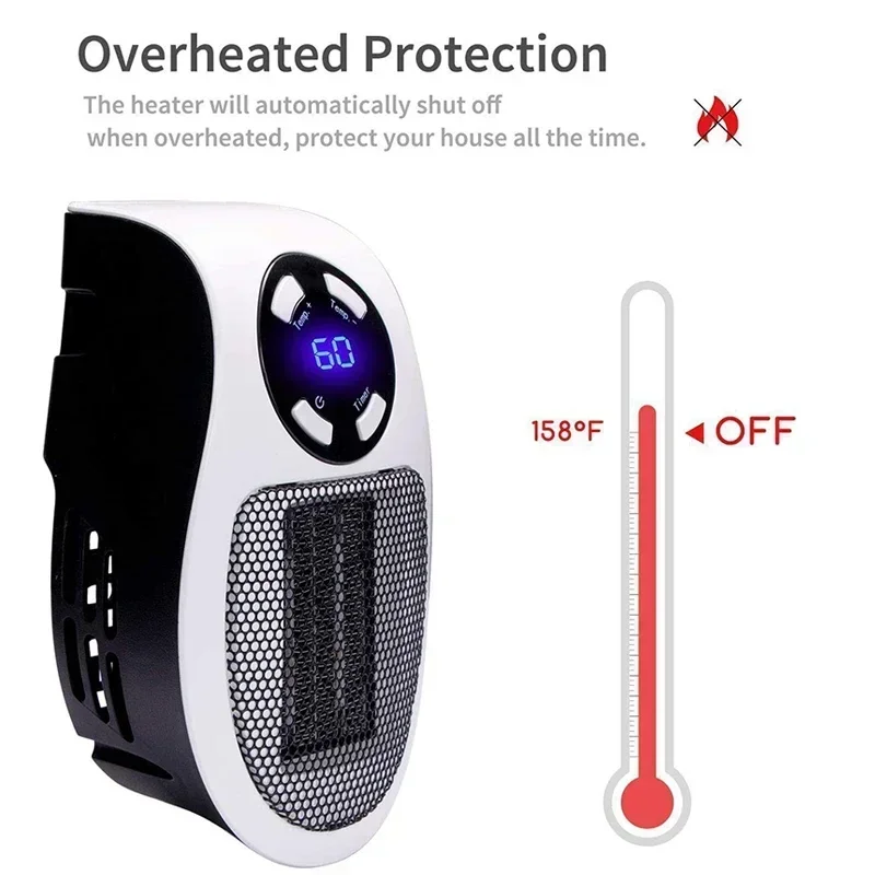 Portable Heater Electric Heater Convenient Room Heater Heating Warm Air Blower Wall Mounted Winter Warmer Machine Home Appliance - Image 4