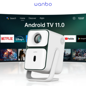 Wanbo T2 Ultra 1080P Projector Support 4K Andorid TV11.0 Proyector 500Ansi Home Beam Smart  Projector  120° Rotating Protable