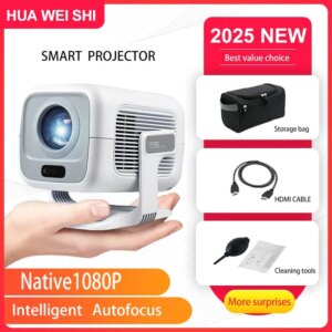 2025 HUAWEISHI x3 plus Projector Android 4K Native Portable 1080P Auto Focus  Video home Cinema Outdoor hd led hy320 Projetor
