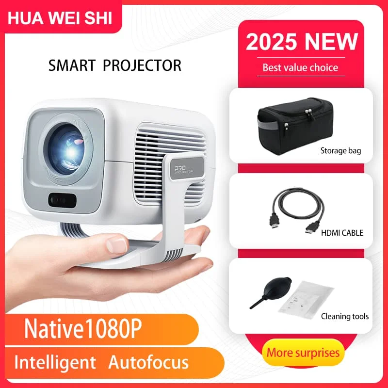 2025 HUAWEISHI x3 plus Projector Android 4K Native Portable 1080P Auto Focus Video home Cinema Outdoor hd led hy320 Projetor