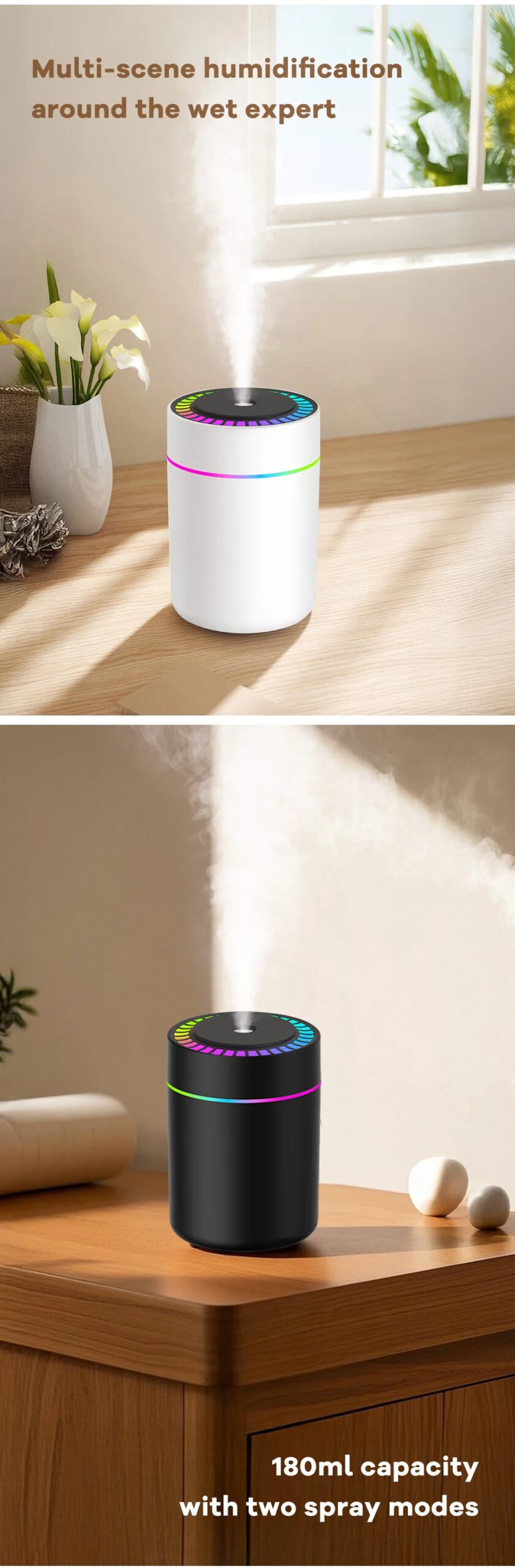 180ml Aromatherapy diffuser Humidifier Aromatherapy essential oil Air purifier Sleeping car carrying home LED 7 color light 180ml Aromatherapy diffuser Humidifier Aromatherapy essential oil Air purifier Sleeping car carrying home LED 7 color light