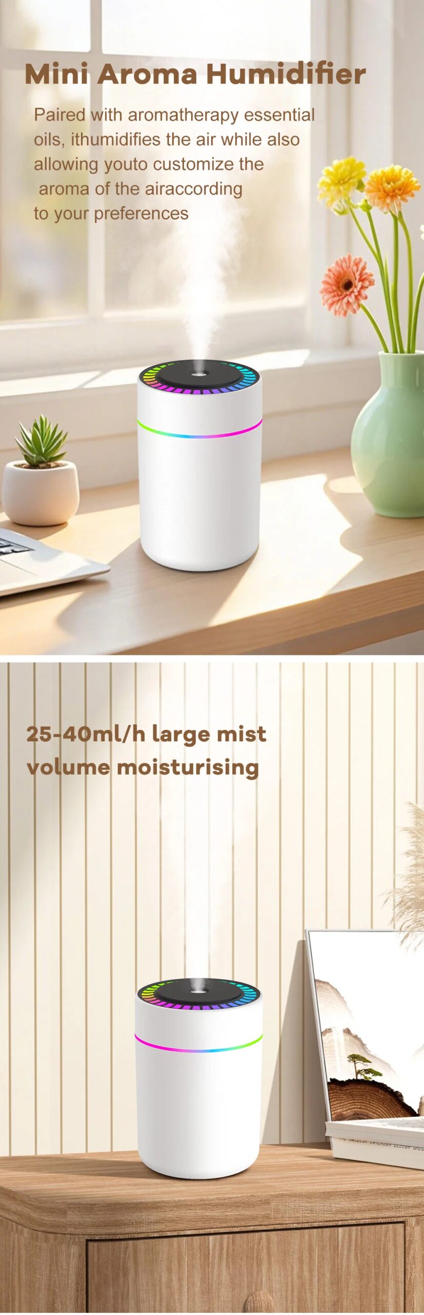 180ml Aromatherapy diffuser Humidifier Aromatherapy essential oil Air purifier Sleeping car carrying home LED 7 color light 180ml Aromatherapy diffuser Humidifier Aromatherapy essential oil Air purifier Sleeping car carrying home LED 7 color light