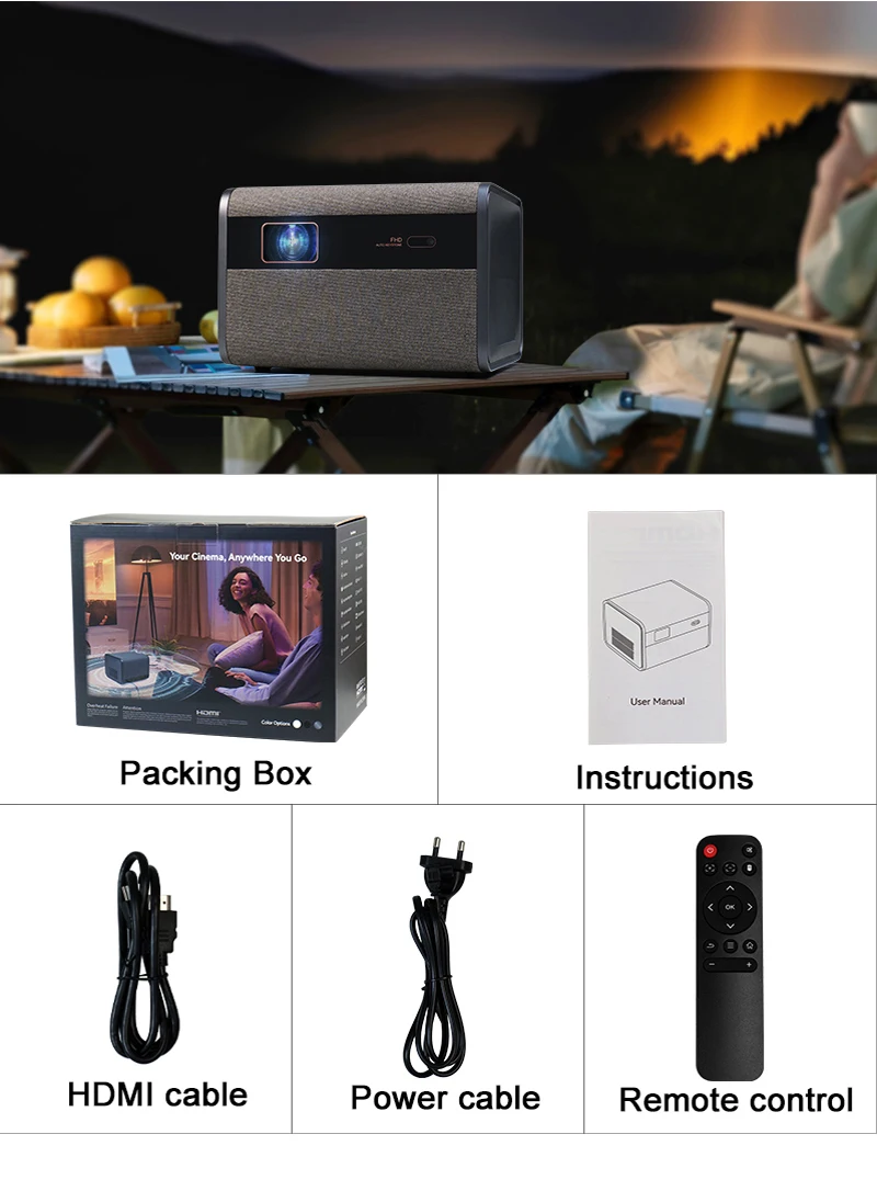 Huaweishi-J10 LED Projector, 1920x1080P, Autofocus, 4K, HD Video, Outdoor Mobile Phone, Android Smart Home Theater, New Huaweishi-J10 LED Projector, 1920x1080P, Autofocus, 4K, HD Video, Outdoor Mobile Phone, Android Smart Home Theater, New