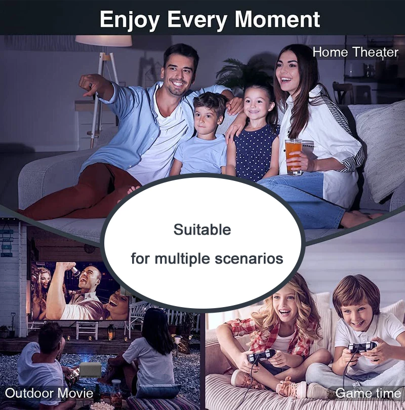 Huaweishi-J10 LED Projector, 1920x1080P, Autofocus, 4K, HD Video, Outdoor Mobile Phone, Android Smart Home Theater, New Huaweishi-J10 LED Projector, 1920x1080P, Autofocus, 4K, HD Video, Outdoor Mobile Phone, Android Smart Home Theater, New