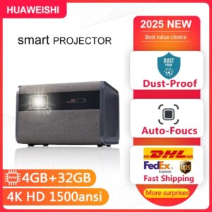 Huaweishi-J10 LED Projector, 1920x1080P, Autofocus, 4K, HD Video, Outdoor Mobile Phone, Android Smart Home Theater, New