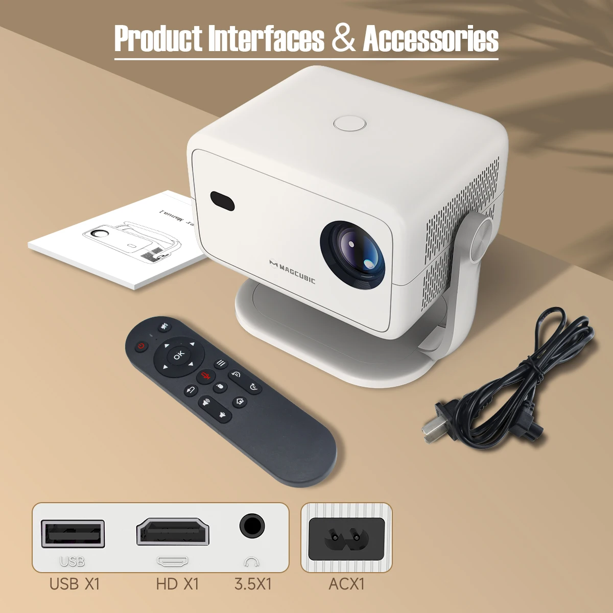 Magcubic 650ANSI L018 4K Projector Native 1080P Home Cinema Auto Focus Keystone Android 11 WiFi6 Portable Projector for Outdoor Magcubic 650ANSI L018 4K Projector Native 1080P Home Cinema Auto Focus Keystone Android 11 WiFi6 Portable Projector for Outdoor