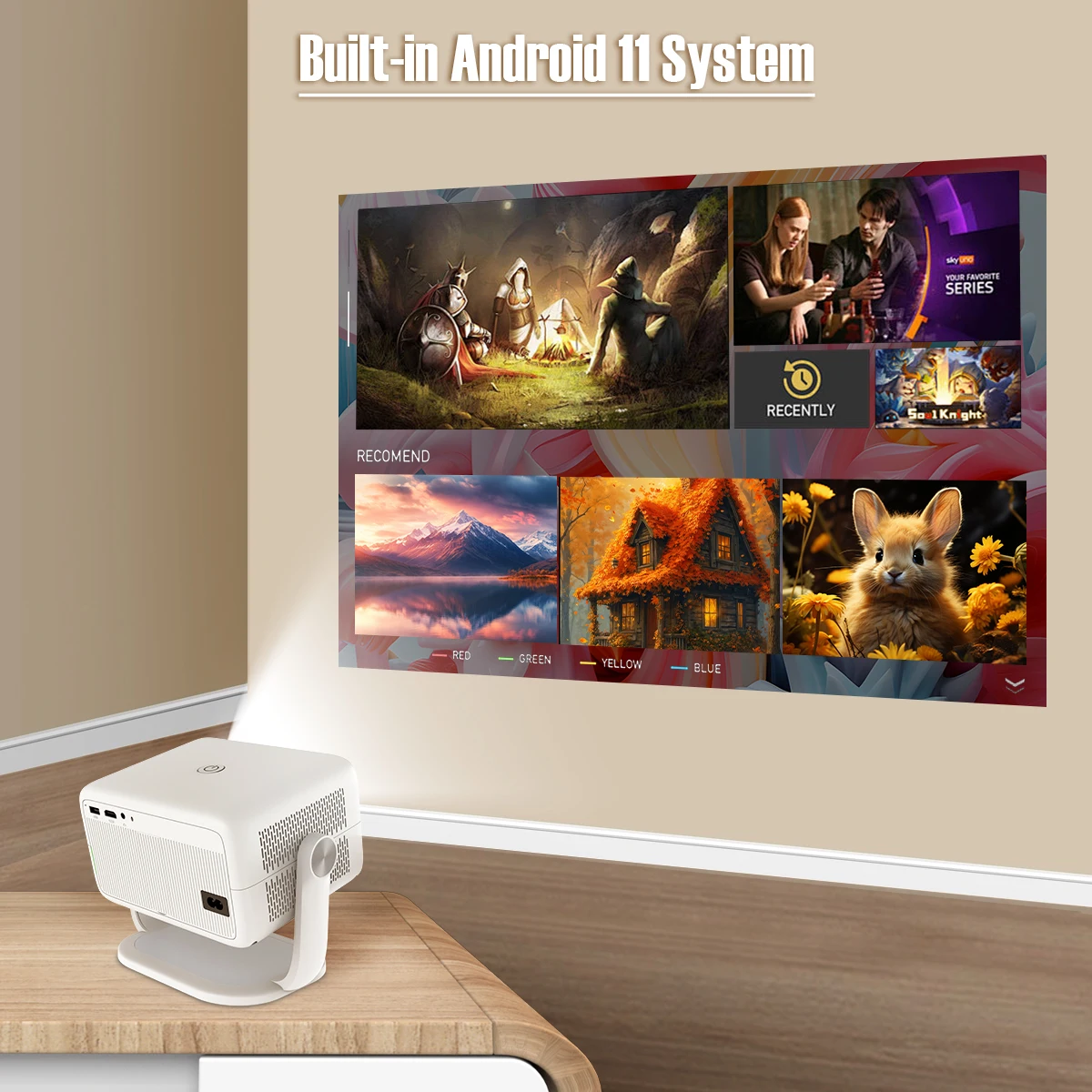 Magcubic 650ANSI L018 4K Projector Native 1080P Home Cinema Auto Focus Keystone Android 11 WiFi6 Portable Projector for Outdoor Magcubic 650ANSI L018 4K Projector Native 1080P Home Cinema Auto Focus Keystone Android 11 WiFi6 Portable Projector for Outdoor