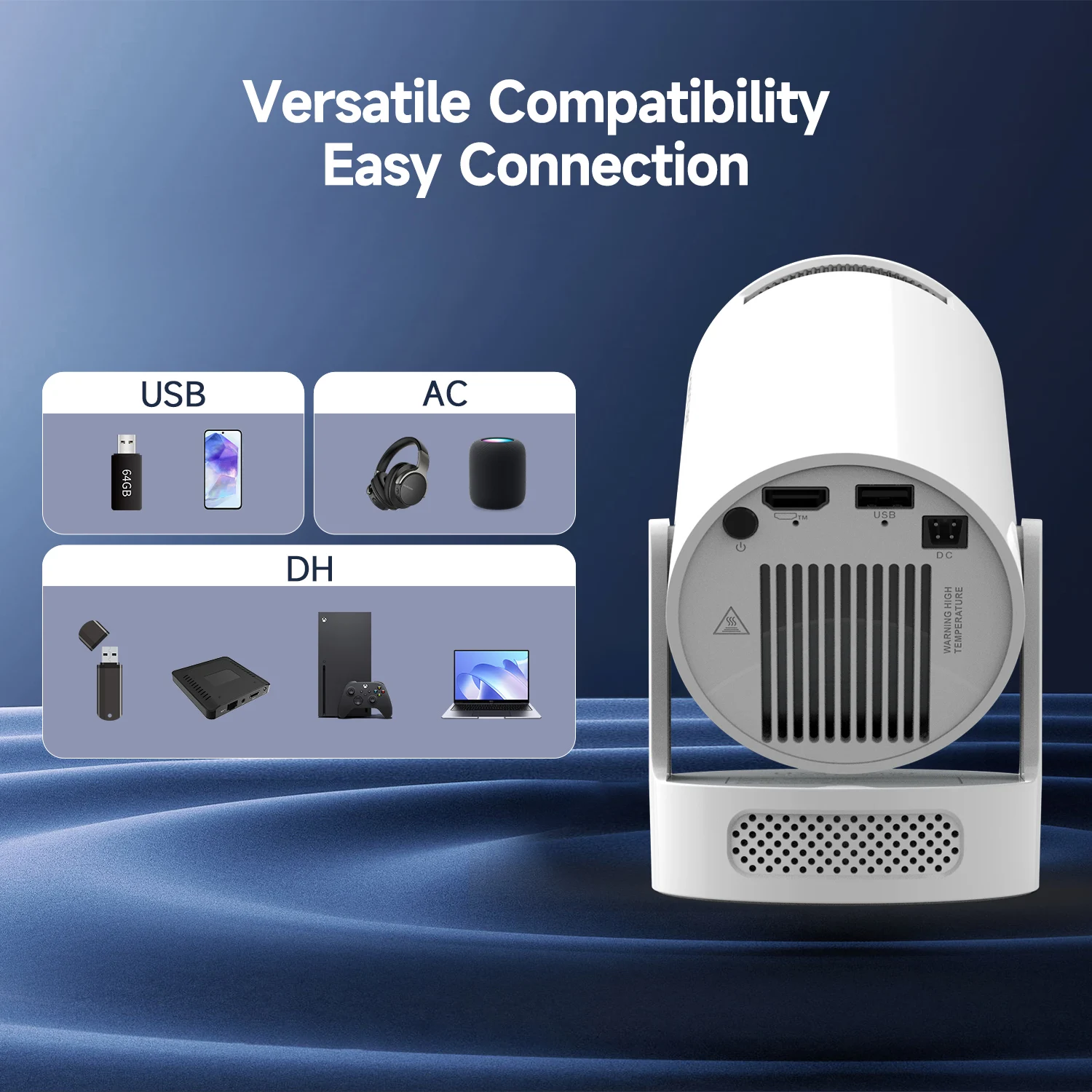 Magcubic HY300 Pro+ 4K Android 11 Portable Projector 8000 Lumens WiFi 6 BT5.4 Outdoor Theater 5W HiFi Speaker 720P HD Supported Magcubic HY300 Pro+ 4K Android 11 Portable Projector 8000 Lumens WiFi 6 BT5.4 Outdoor Theater 5W HiFi Speaker 720P HD Supported