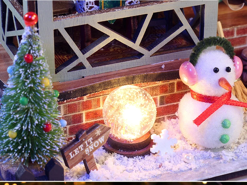 Christmas Night Warm House - Miniature Dollhouse DIY Kit with Music Box, Desktop Decor, Creative Gift (English Color Box) Christmas Night Warm House - Miniature Dollhouse DIY Kit with Music Box, Desktop Decor, Creative Gift (English Color Box)