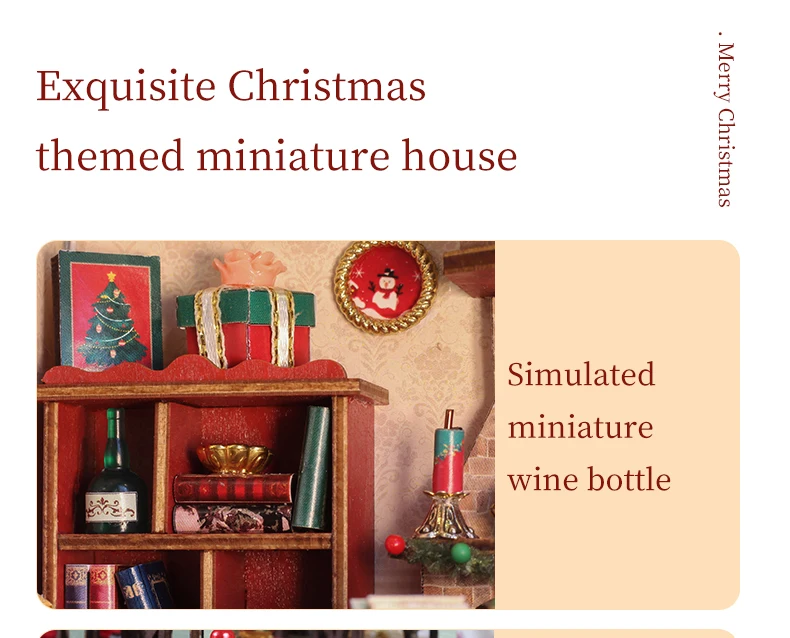 Christmas Night Warm House - Miniature Dollhouse DIY Kit with Music Box, Desktop Decor, Creative Gift (English Color Box) Christmas Night Warm House - Miniature Dollhouse DIY Kit with Music Box, Desktop Decor, Creative Gift (English Color Box)