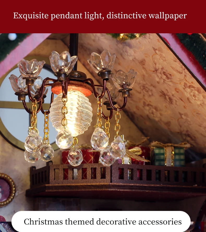 Christmas Night Warm House - Miniature Dollhouse DIY Kit with Music Box, Desktop Decor, Creative Gift (English Color Box) Christmas Night Warm House - Miniature Dollhouse DIY Kit with Music Box, Desktop Decor, Creative Gift (English Color Box)