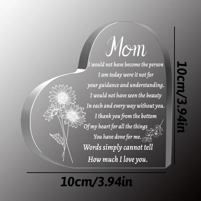 Mom Gift (from Son/Daughter): Puzzle Acrylic Plaque – Birthday/Christmas Gift, Desktop Decor.