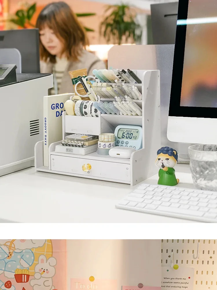 Mark Pen Pencil Holder Wooden Desk Organizers Shelves Accessories Desktop Stationery Organizer Bookshelf Home Office Storage Box Mark Pen Pencil Holder Wooden Desk Organizers Shelves Accessories Desktop Stationery Organizer Bookshelf Home Office Storage Box