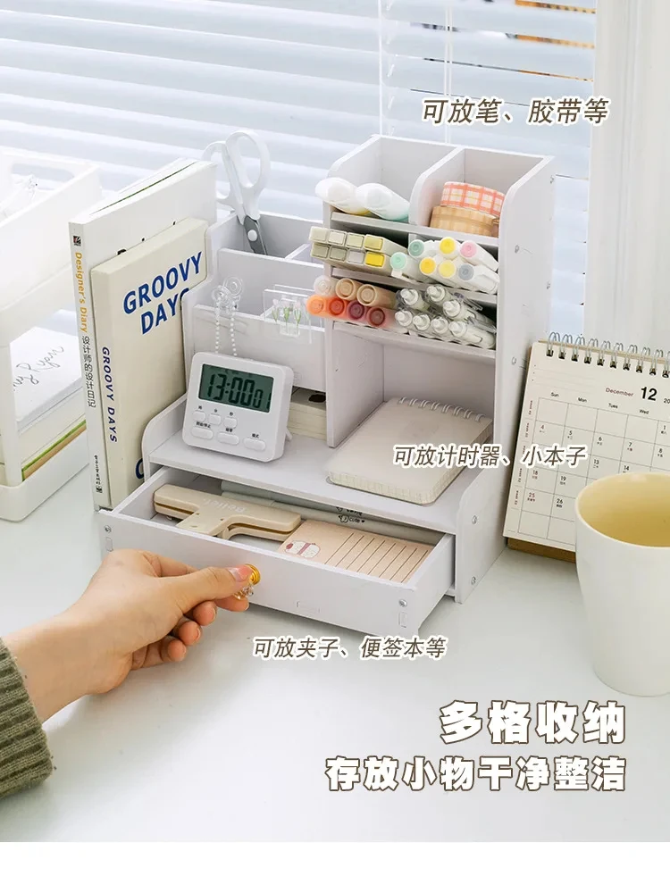 Mark Pen Pencil Holder Wooden Desk Organizers Shelves Accessories Desktop Stationery Organizer Bookshelf Home Office Storage Box Mark Pen Pencil Holder Wooden Desk Organizers Shelves Accessories Desktop Stationery Organizer Bookshelf Home Office Storage Box