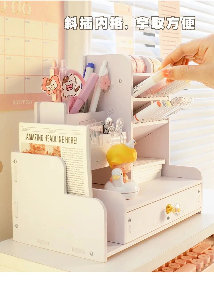 Mark Pen Pencil Holder Wooden Desk Organizers Shelves Accessories Desktop Stationery Organizer Bookshelf Home Office Storage Box Mark Pen Pencil Holder Wooden Desk Organizers Shelves Accessories Desktop Stationery Organizer Bookshelf Home Office Storage Box