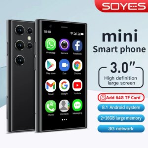 SOYES S23 Pro Mini Smartphones Android 8.1 Dual SIM 3.0'' HD 1000mAh Battery WIFI Bluetooth 3G Small Mobile Phone