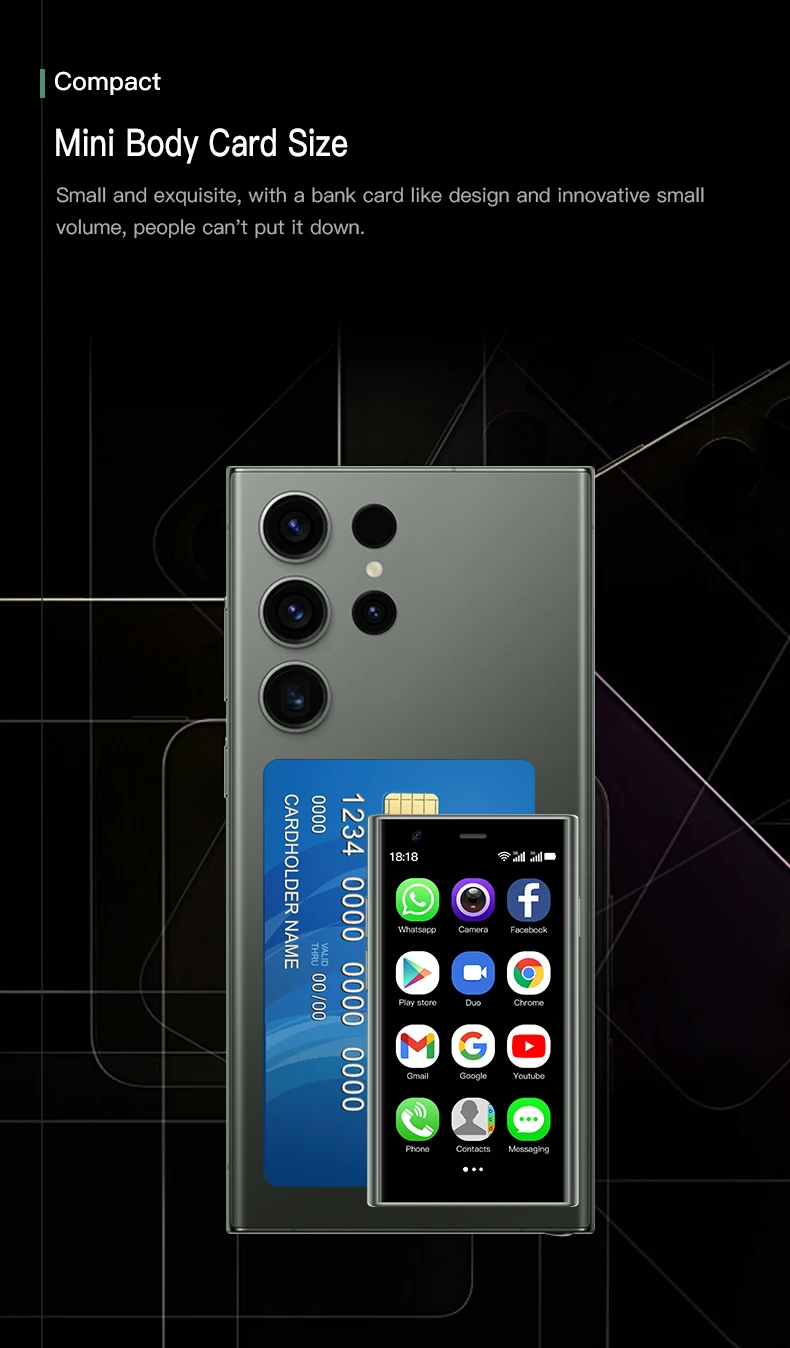 SOYES S23 Pro Mini Smartphones Android 8.1 Dual SIM 3.0'' HD 1000mAh Battery WIFI Bluetooth 3G Small Mobile Phone