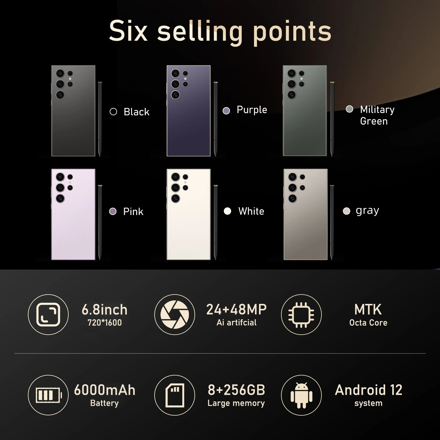 S25 Pro,Smartphone  Android,6.8 inch,8+256GB ROM,Dual SIM,Mobile phone,Google Play Store,24+48MP,6000mAh,celulares